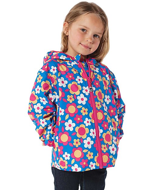 Frugi Puddle Buster Packaway Waterproof Jacket, Flowers Waterproof