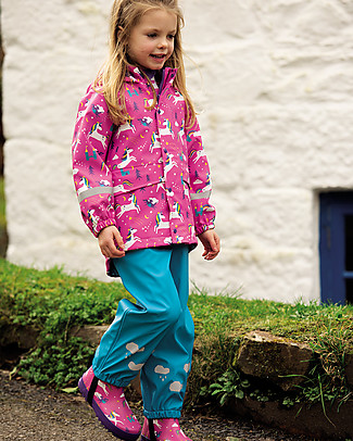 Frugi Puddle Buster Trousers - Tobemory Teal - 100% recycled material! Rompers