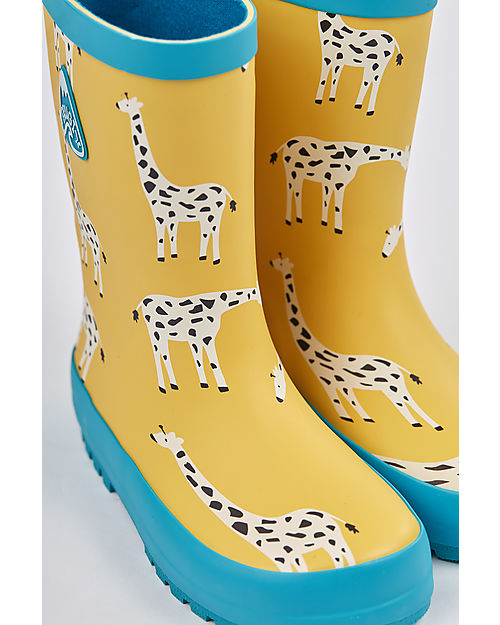 Frugi Puddle Buster Wellington Boots - Bumblebee Giraffe Wellies