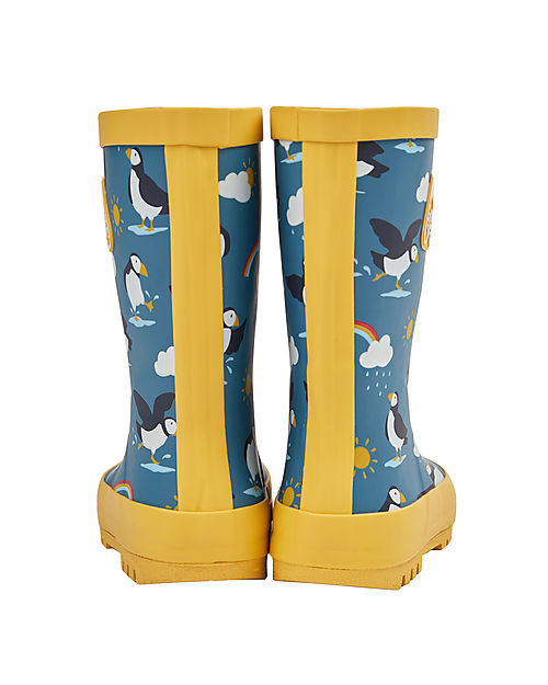 Frugi Puddle Buster Wellington Boots - Puffin Puddles Wellies