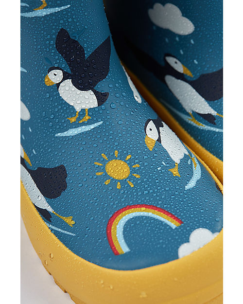 Frugi Puddle Buster Wellington Boots - Puffin Puddles Wellies