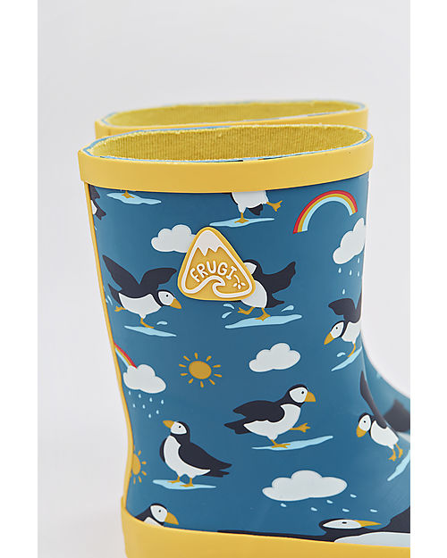 Frugi Puddle Buster Wellington Boots - Puffin Puddles Wellies