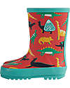 Frugi Puddle Buster Wellington Boots - Red Jurassic Coast - 100% Natural Rubber Wellies
