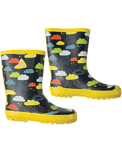 Frugi Puddle Buster Wellington Boots, Warm Scandi Skies - 100% natural rubber Umbrellas