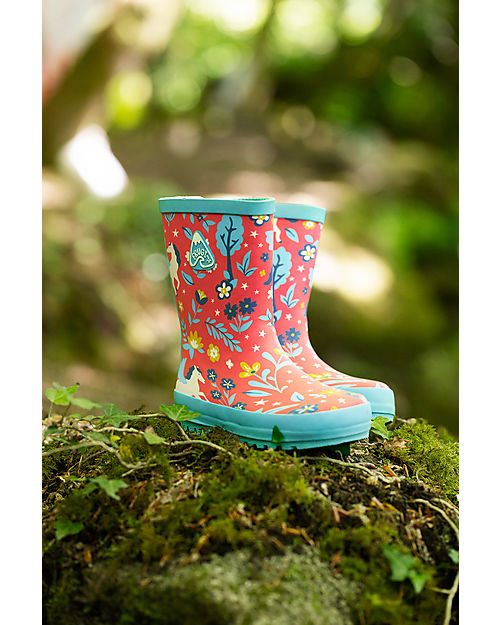Frugi Puddle Buster Wellington Boots - Watermelon Pegasus Wellies