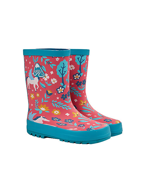 Frugi Puddle Buster Wellington Boots - Watermelon Pegasus Wellies