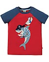Frugi Rafe Raglan Top, Tomato/Shark - 100% Organic Cotton T-shirts