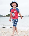Frugi Rafe Raglan Top, Tomato/Shark - 100% Organic Cotton T-shirts