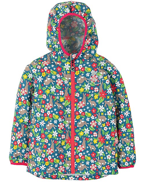 Frugi Rain or Shine Waterproof Foldable Jacket - Rabbit Fields - Made from recycled bottles! Waterproof