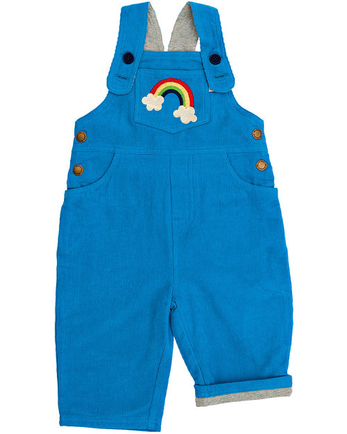 Frugi Rainbow Lined Corduroy Dungerees - 100% organic cotton - (cosy and comfortable!) Dungarees