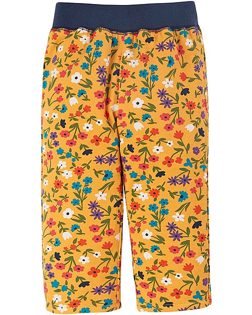 Frugi Reversible Cord Trousers - Blue/Wild Flowers - 100% GOTS Organic Cotton Trousers