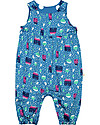 Frugi Reversible Dungarees - Snowy Town/Peacock Pop Spot - 100% Organic Cotton Dungarees