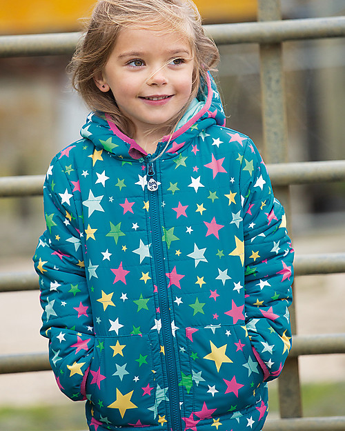 Frugi Reversible Toasty Trail Jacket - Rainbow Stars - Eco-friendly! Jackets