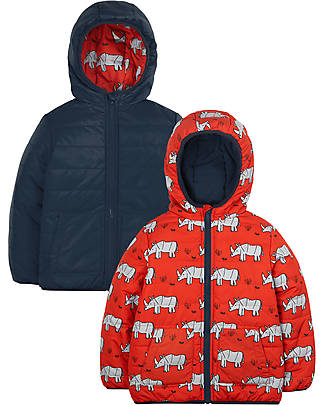 Frugi Reversible Toasty Trail Jacket - Rhino Friends Down Jacket
