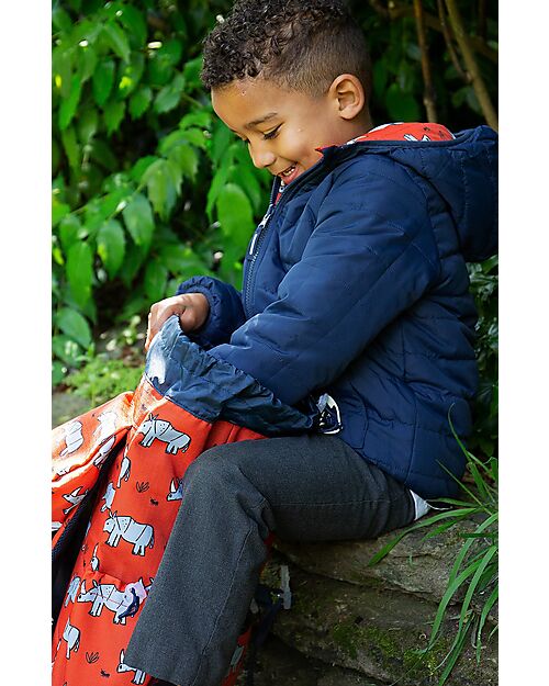 Frugi Reversible Toasty Trail Jacket - Rhino Friends Down Jacket