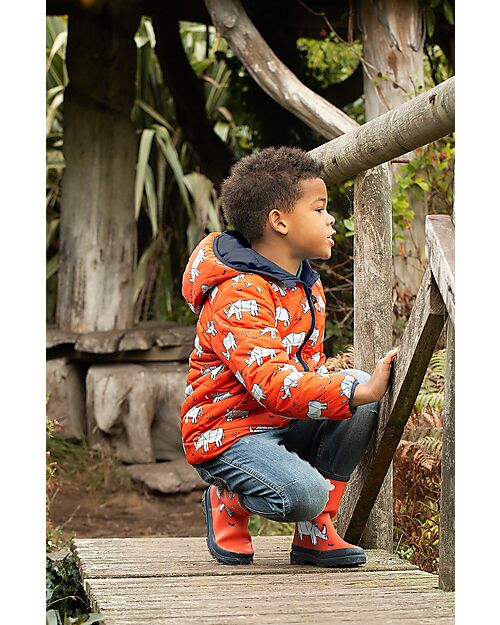 Frugi Reversible Toasty Trail Jacket - Rhino Friends Down Jacket