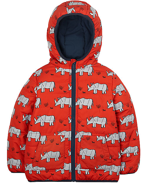 Frugi Reversible Toasty Trail Jacket - Rhino Friends Down Jacket