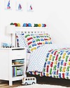 Frugi Reversible UK Single Bed Set, Campervan Multi, 135x200 cm + pillow case, 100% Organic Cotton Bed Sheets and Pillow Cases