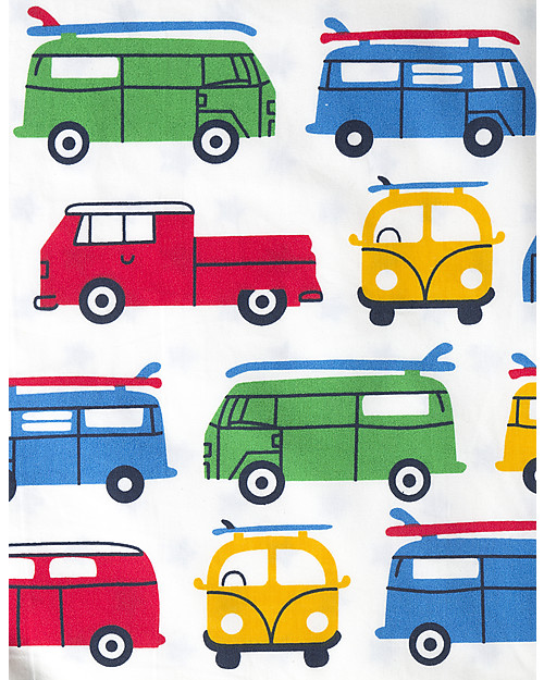 Frugi Reversible UK Single Bed Set, Campervan Multi, 135x200 cm + pillow case, 100% Organic Cotton Bed Sheets and Pillow Cases