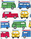 Frugi Reversible UK Single Bed Set, Campervan Multi, 135x200 cm + pillow case, 100% Organic Cotton Bed Sheets and Pillow Cases