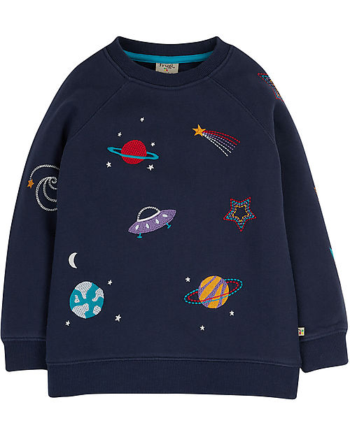 Frugi Rex Embroidered Jumper - Indigo/Space Sweatshirts