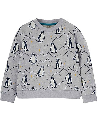 Frugi Rex Jumper - Grey Marl Penguins Jumpers