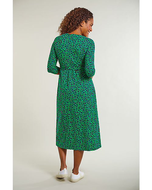 Frugi Rico Maternity and Nursing Dress - Fern Leopard - Elasticated Organic Cotton Dresses_
