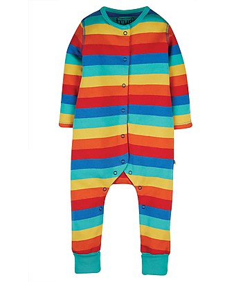 Frugi Riley Romper - Rainbow Stripe_SS21_4 Babygrows
