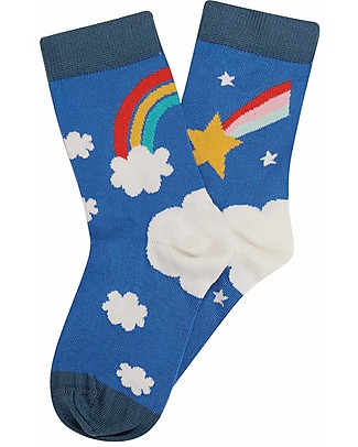 Frugi Rock my Socks 3 Pack - Cobalt/Rainbow - Organic Cotton Socks