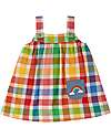 Frugi Rosemary Reversible Dress - Wells-Next-The-Sea - Rainbow Check/Chambray - Organic Cotton Dresses_