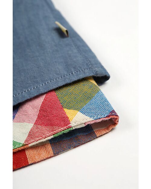 Frugi Rosemary Reversible Dress - Wells-Next-The-Sea - Rainbow Check/Chambray - Organic Cotton Dresses_