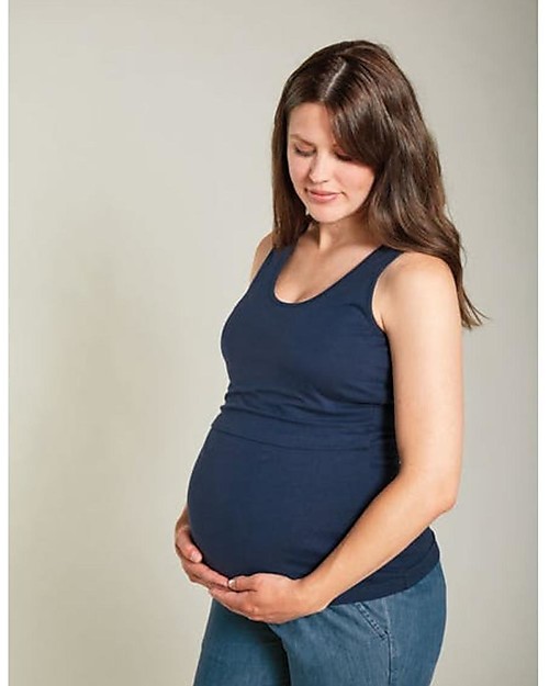 Frugi Saffron Maternity & Nursing Vest - Indigo - Organic Cotton GOTS Tank Tops