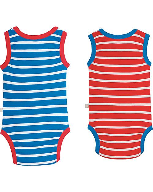 Frugi Sailor Body 2 Pack - Tomato/Diver Blue Mulitpack, 100% Organic Cotton Skirts