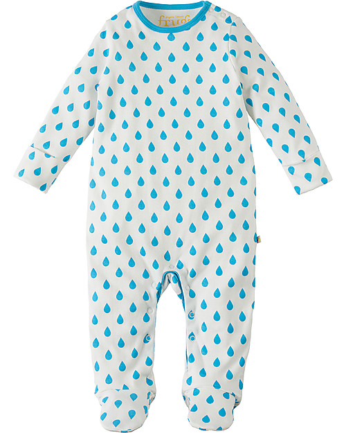 Frugi Scrumptious Babygrow, Duck Weather+Sky Drops - Pack of 2 - 100% Organic Cotton Babygrows
