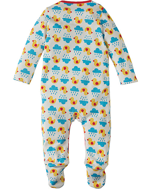 Frugi Scrumptious Babygrow, Duck Weather+Sky Drops - Pack of 2 - 100% Organic Cotton Babygrows