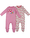 Frugi Scrumptious Babygrow, Woodland Mushrooms - Pack of 2 - 100% Organic Cotton Babygrows
