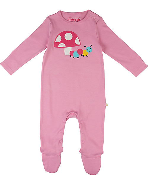 Frugi Scrumptious Babygrow, Woodland Mushrooms - Pack of 2 - 100% Organic Cotton Babygrows