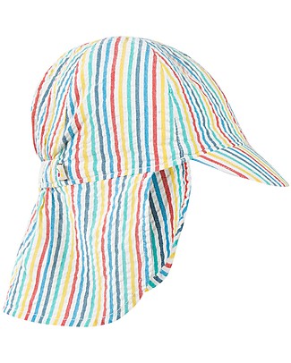 Frugi Seersucker Legionnaires Hat - Multi Stripes Sunhats