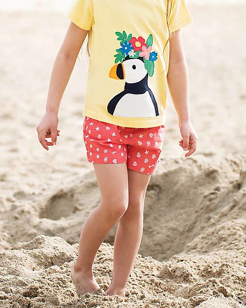 Frugi Seren Shorts, Coral Shell Polka - 100% Organic Cotton Shorts