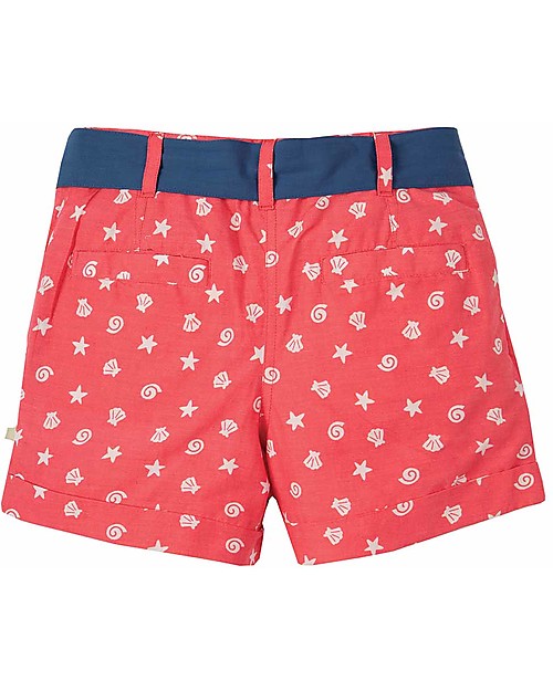 Frugi Seren Shorts, Coral Shell Polka - 100% Organic Cotton Shorts