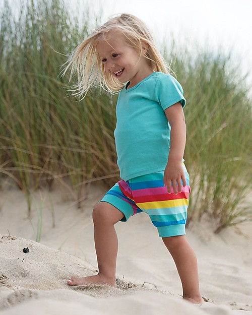 Frugi Shallot Shorts - Flamingo Multistripe - 100% organic cotton Shorts