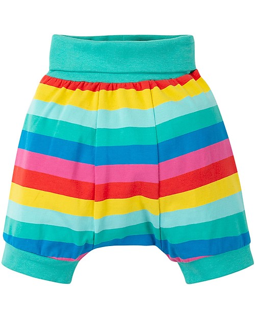 Frugi Shallot Shorts - Flamingo Multistripe - 100% organic cotton Shorts