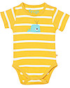 Frugi Short Sleeve Lowen Body, Yellow - 100% Organic Cotton Short Sleeves Bodies