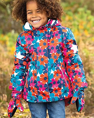 Frugi Snow and Ski Coat - Bright Floral - Taped Seams Coats