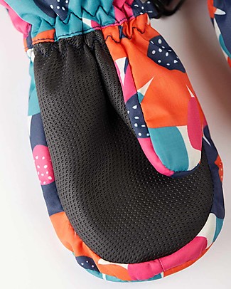 Frugi Snow and Ski Mittens - Bright Floral - Wadded and Lined Gloves e Mittens