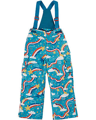 Frugi Snow and Ski Salopettes - Blue Rainbow Nights Dungarees