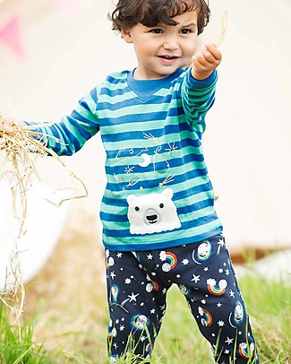 Frugi Snuggle Crawlers - Indigo Look At The Stars - 100% Organic Cotton Trousers