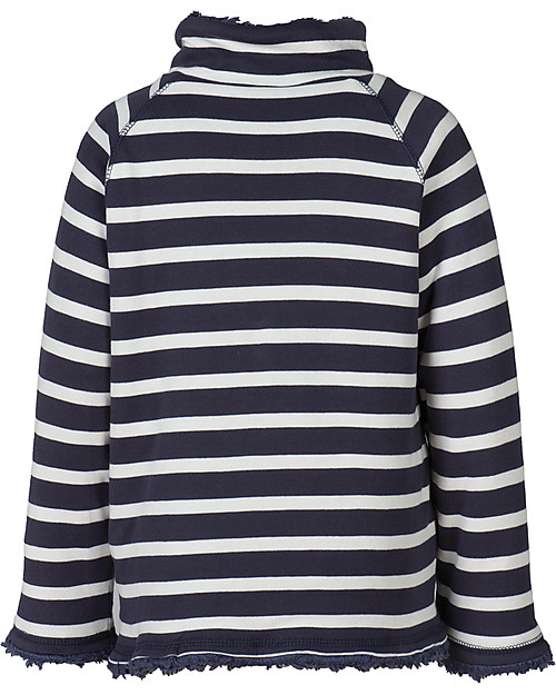 Frugi Snuggle Fleece, Navy Mid Breton - 100% organic cotton Sweatshirts
