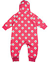Frugi Snuggle Suit with Hood, Raspberry/Daisy - 100% organic brush back cotton Babygrows