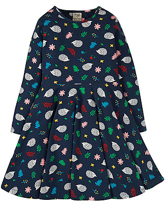 Frugi Sofia Skater Dress - Hedgehog - Elasticated organic cotton Dresses